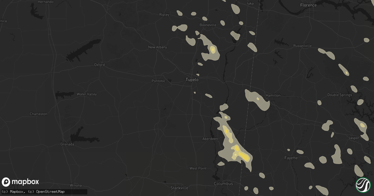 Hail map in Shannon, MS on June 1, 2026