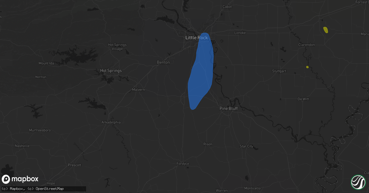 Hail map in Sheridan, AR on June 1, 2026