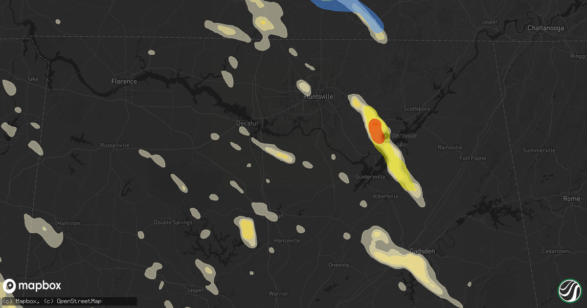 Hail map in Somerville, AL on June 1, 2026