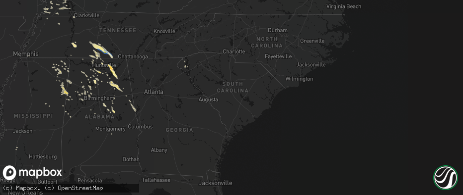 Hail map in South Carolina on June 1, 2026