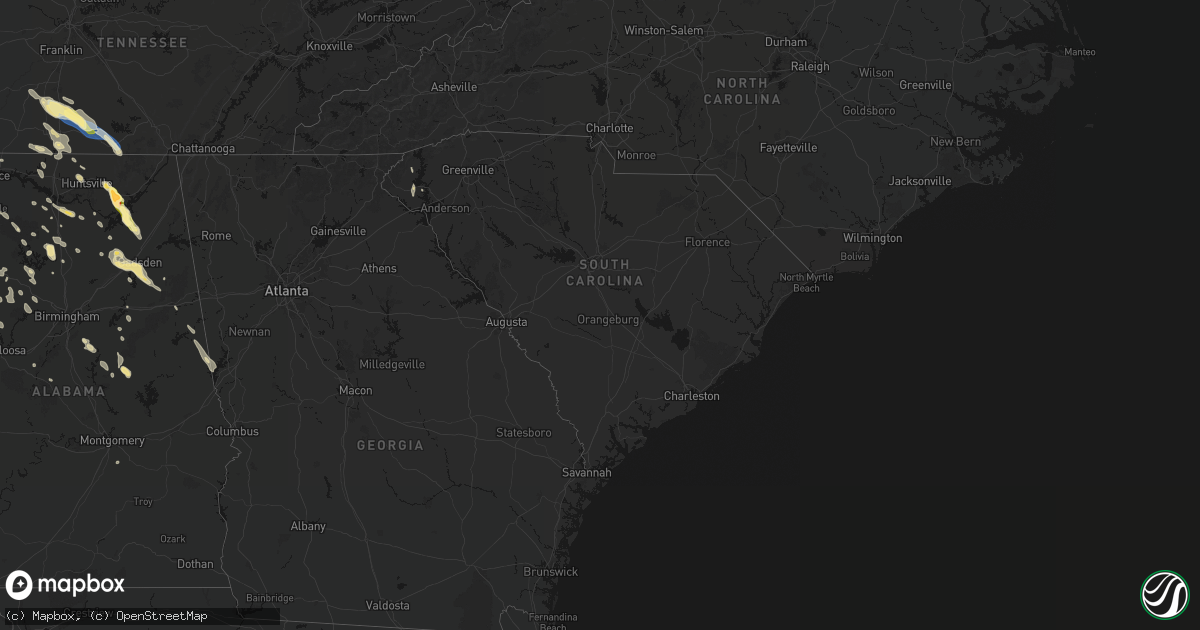 Hail map in South Carolina on June 1, 2026