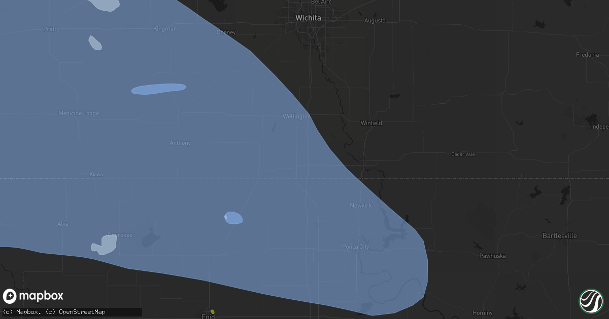 Hail map in South Haven, KS on June 1, 2026