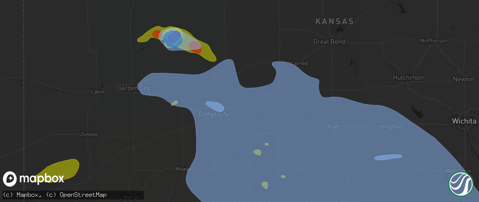 Hail map in Spearville, KS on June 1, 2026