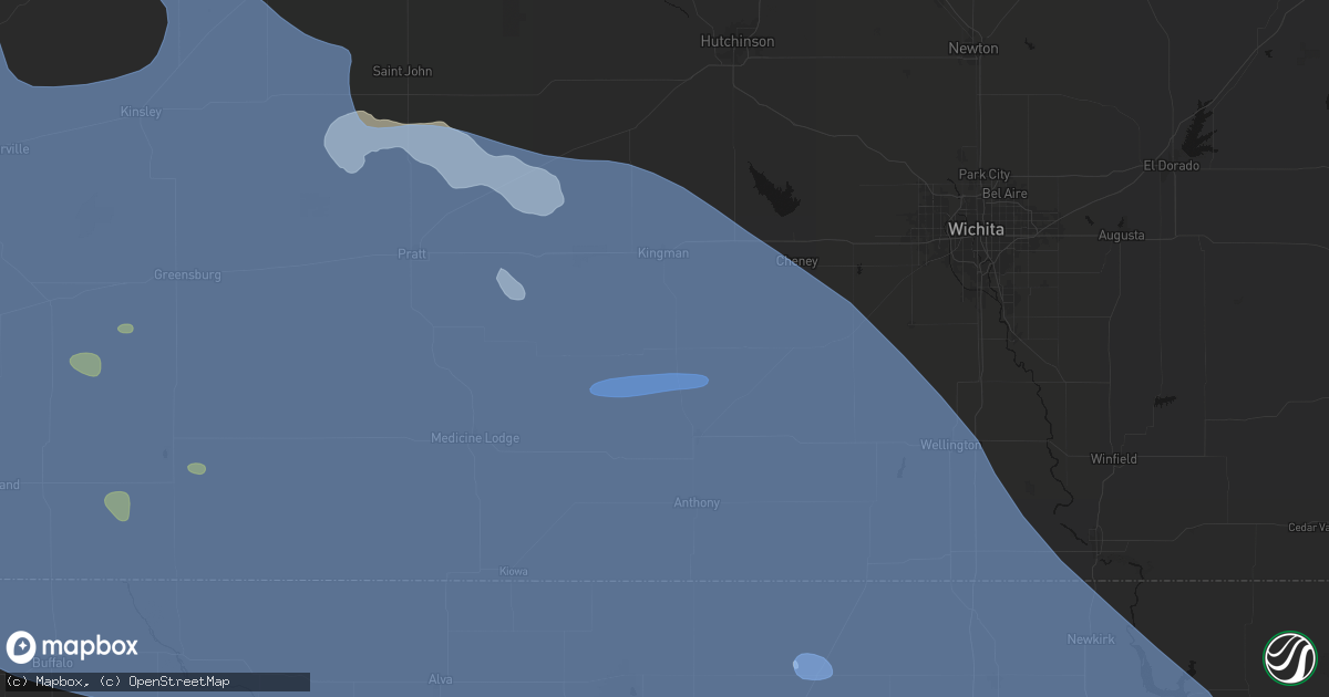 Hail map in Spivey, KS on June 1, 2026
