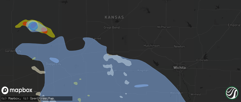 Hail map in Stafford, KS on June 1, 2026