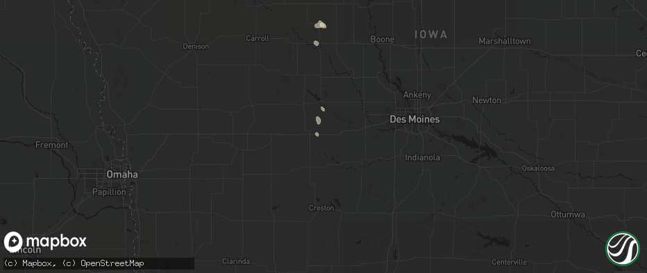 Hail map in Stuart, IA on June 1, 2026
