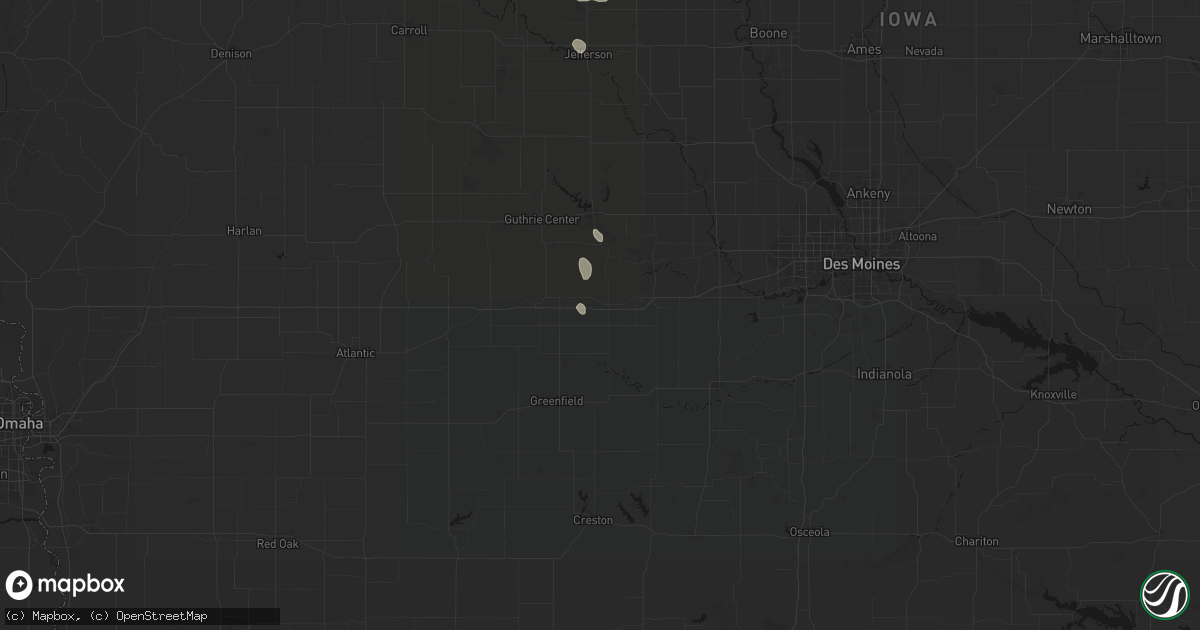 Hail map in Stuart, IA on June 1, 2026