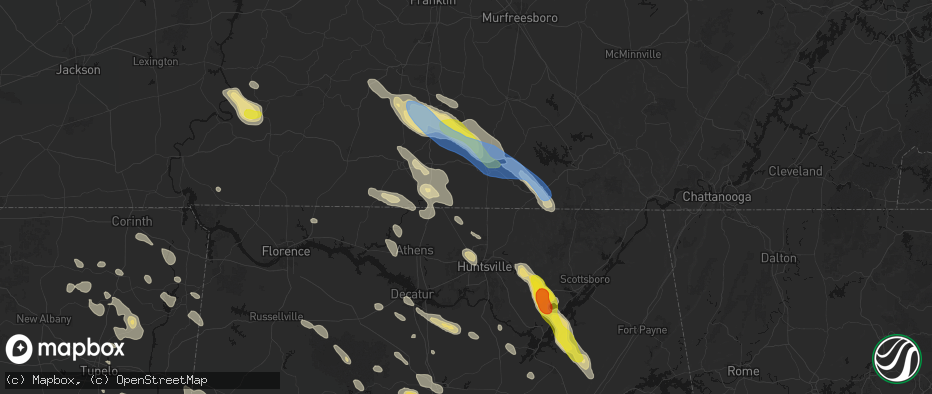 Hail map in Taft, TN on June 1, 2026