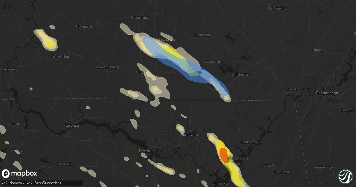 Hail map in Taft, TN on June 1, 2026
