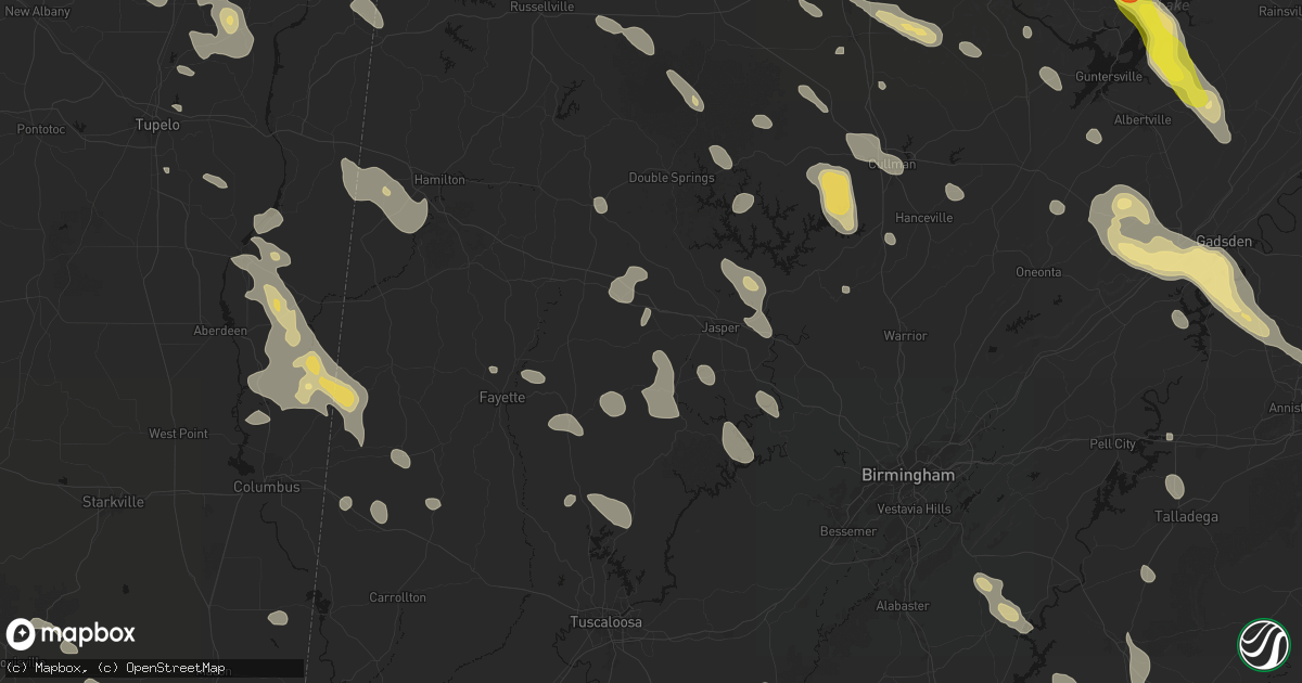 Hail map in Townley, AL on June 1, 2026