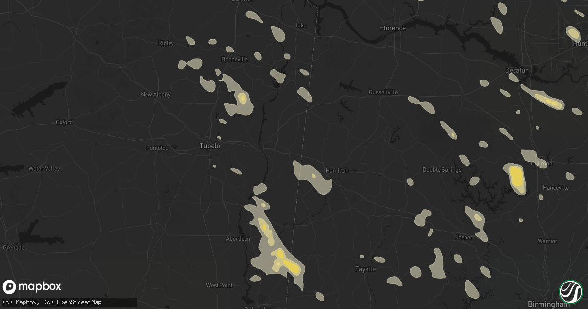 Hail map in Tremont, MS on June 1, 2026