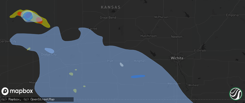Hail map in Turon, KS on June 1, 2026