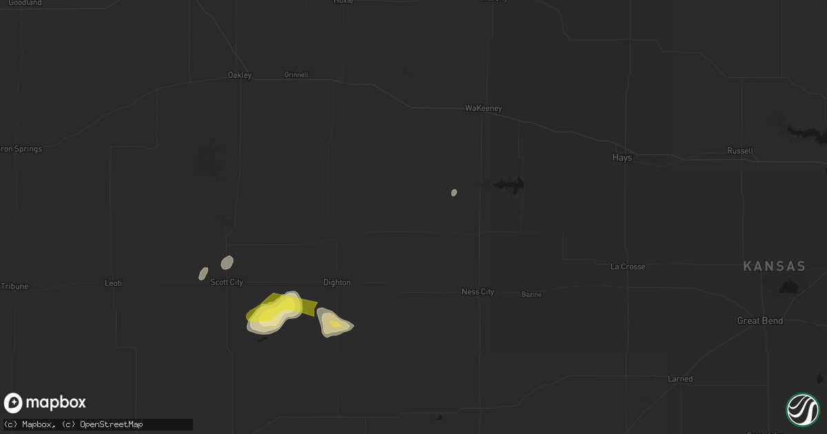 Hail map in Utica, KS on June 1, 2026