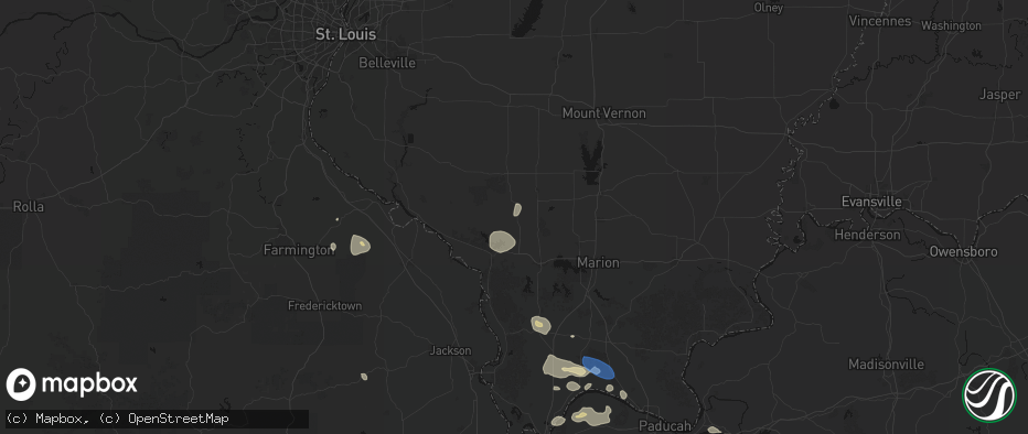 Hail map in Vergennes, IL on June 1, 2026