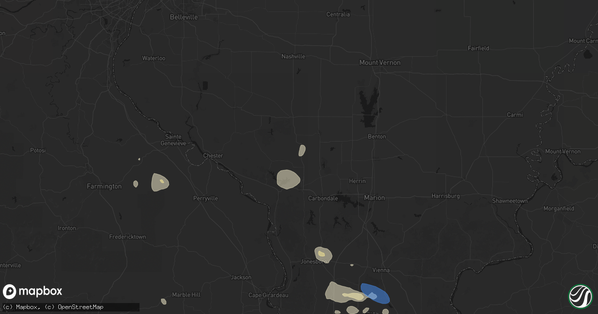 Hail map in Vergennes, IL on June 1, 2026