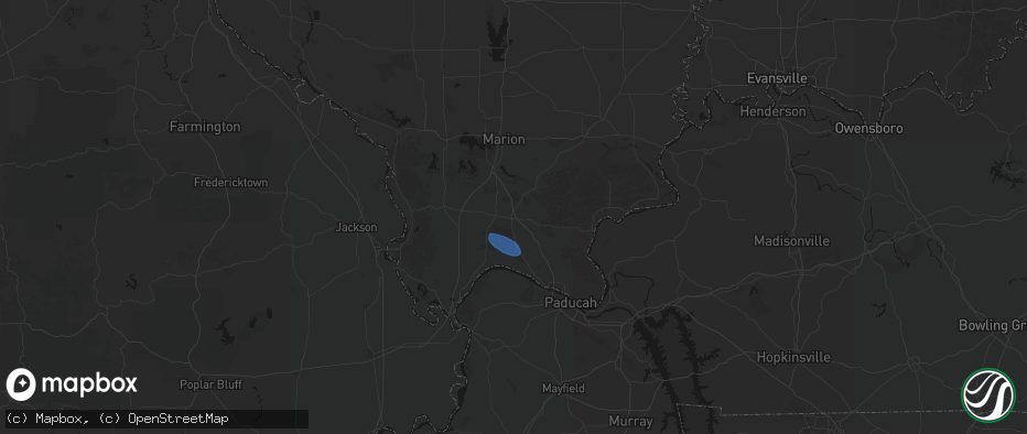 Hail map in Vienna, IL on June 1, 2026