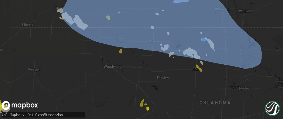 Hail map in Waynoka, OK on June 1, 2026