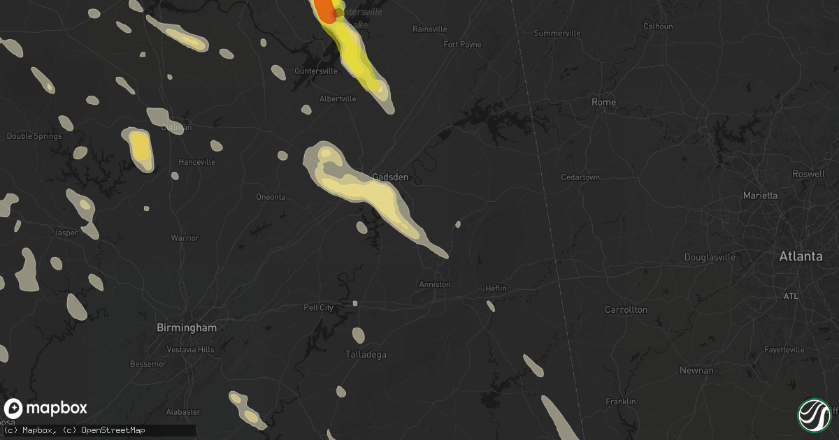 Hail map in Wellington, AL on June 1, 2026