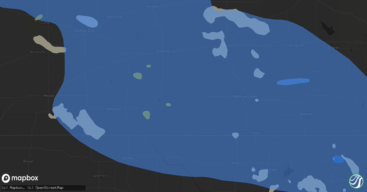 Hail map in Wilmore, KS on June 1, 2026