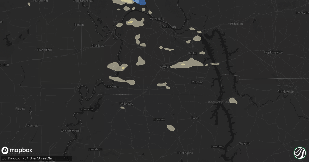 Hail map in Wingo, KY on June 1, 2026