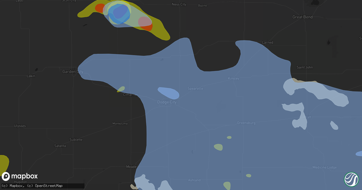 Hail map in Wright, KS on June 1, 2026