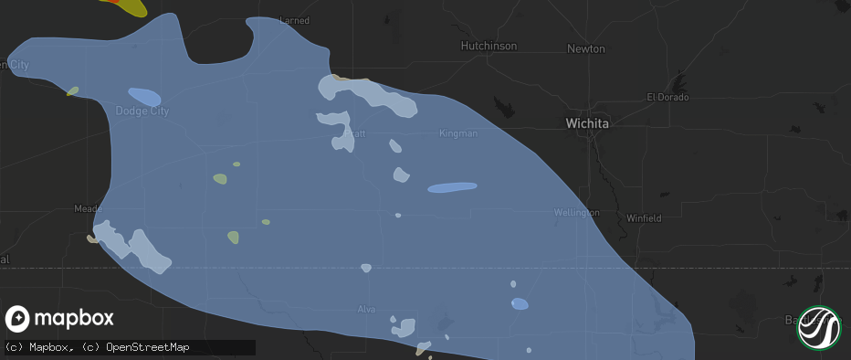 Hail map in Zenda, KS on June 1, 2026