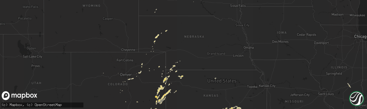 Hail map in Texas on June 2, 2012