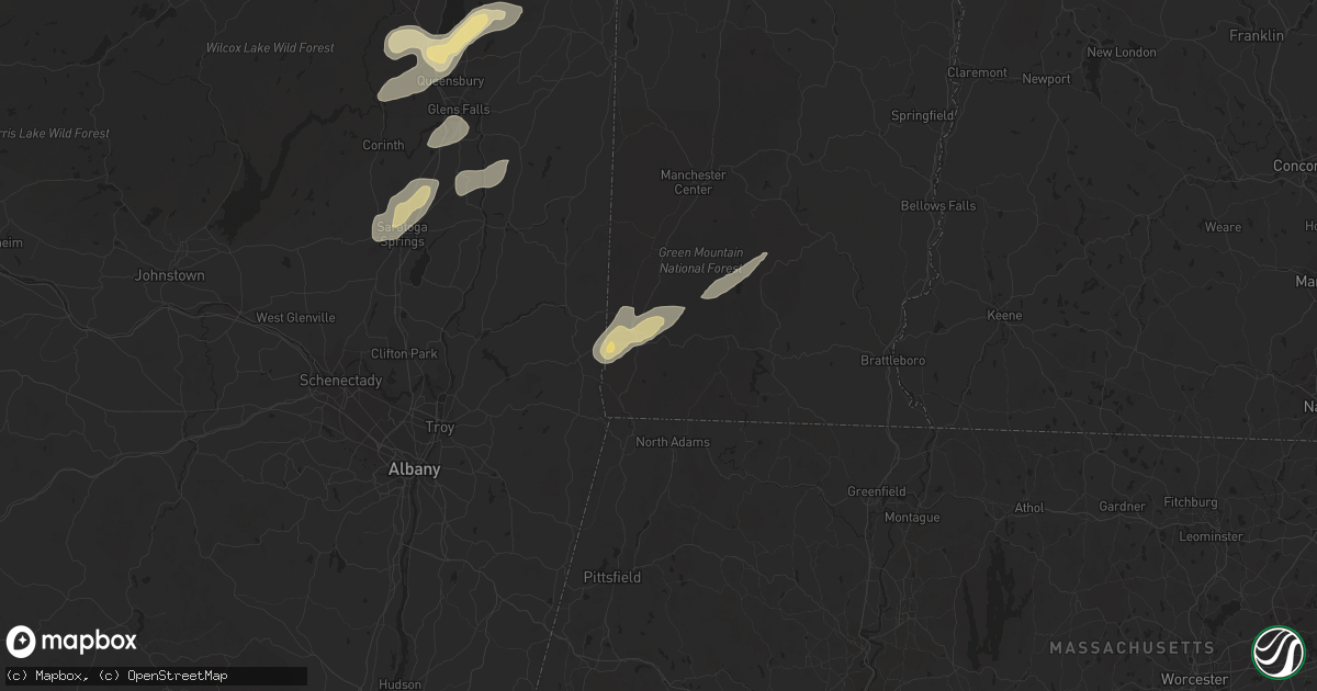 Hail map in Bennington, VT on June 2, 2013