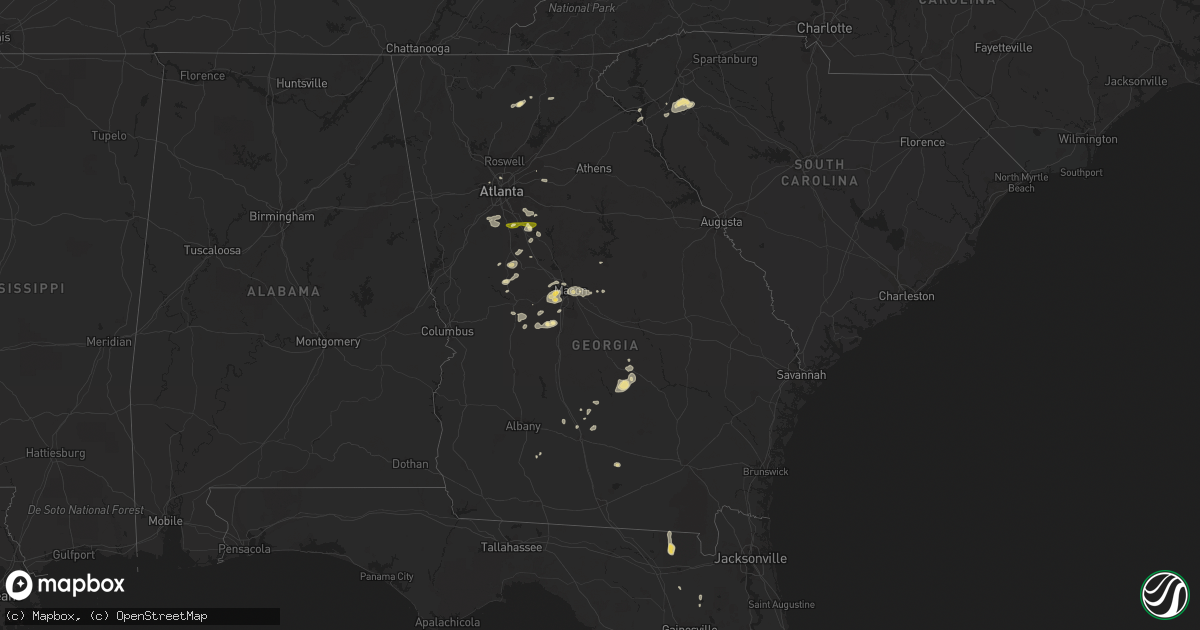 Hail map in Georgia on June 2, 2013