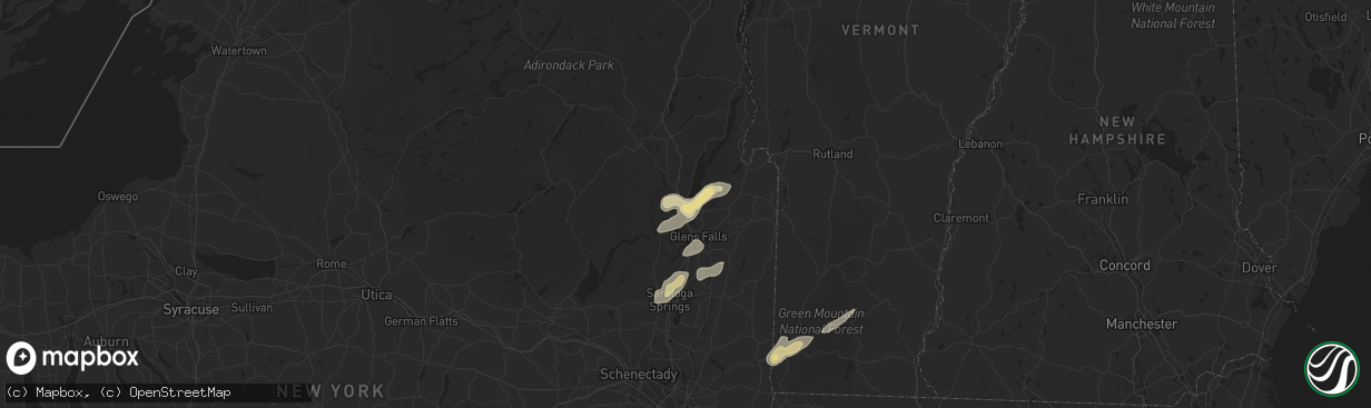 Hail map in Lake George, NY on June 2, 2013