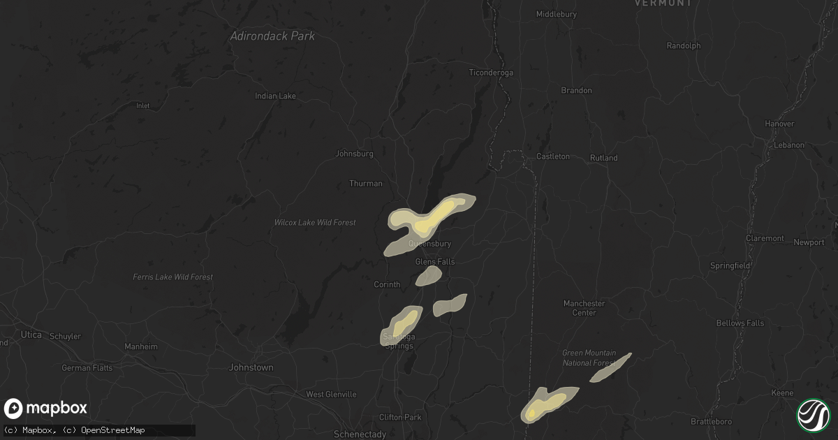 Hail map in Lake George, NY on June 2, 2013