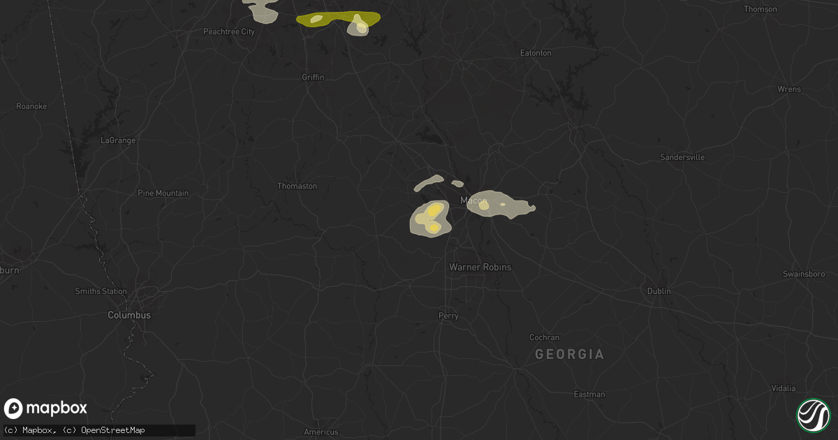 Hail map in Lizella, GA on June 2, 2013