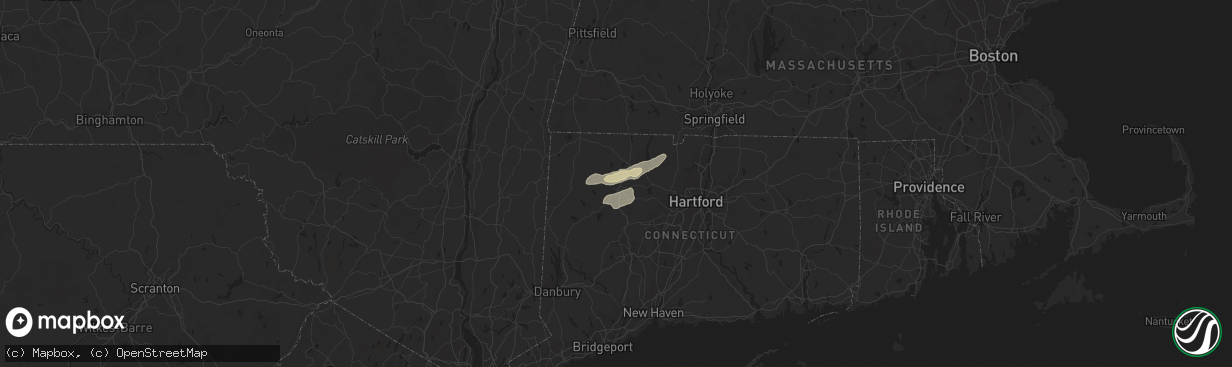 Hail map in Torrington, CT on June 2, 2013