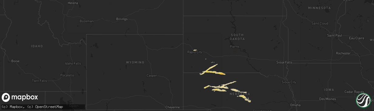 Hail map in California on June 2, 2014