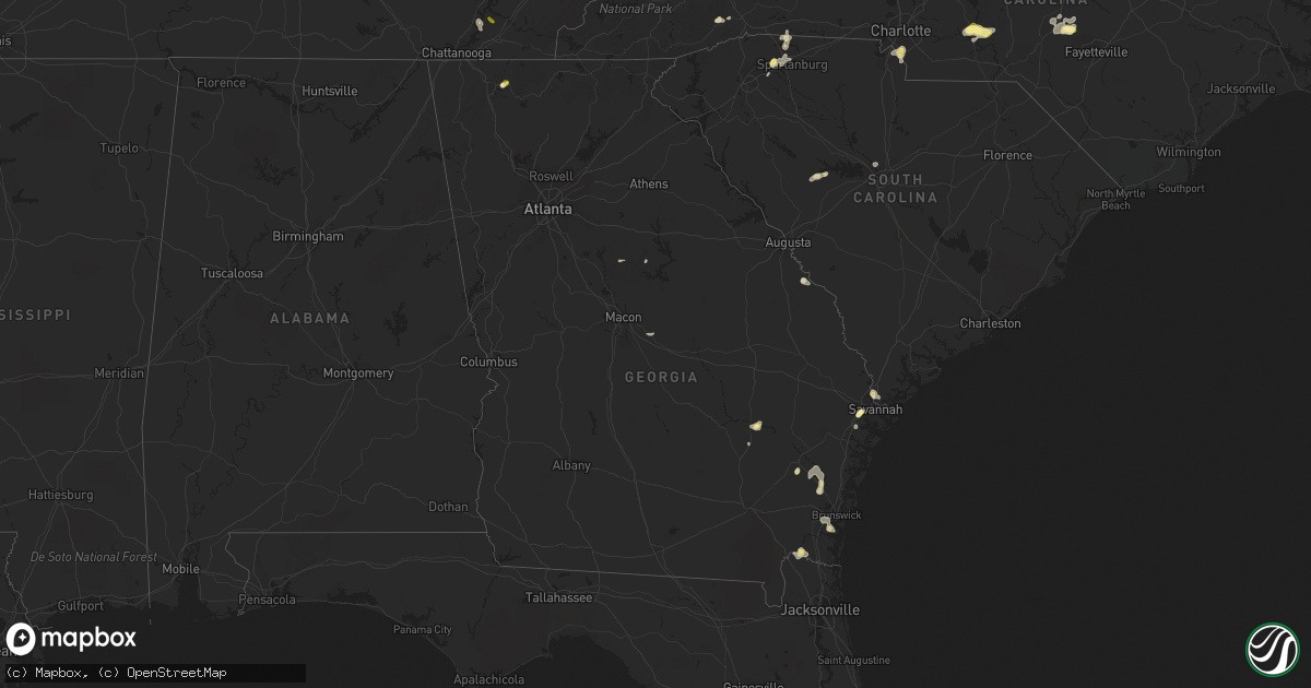 Hail map in Georgia on June 2, 2015