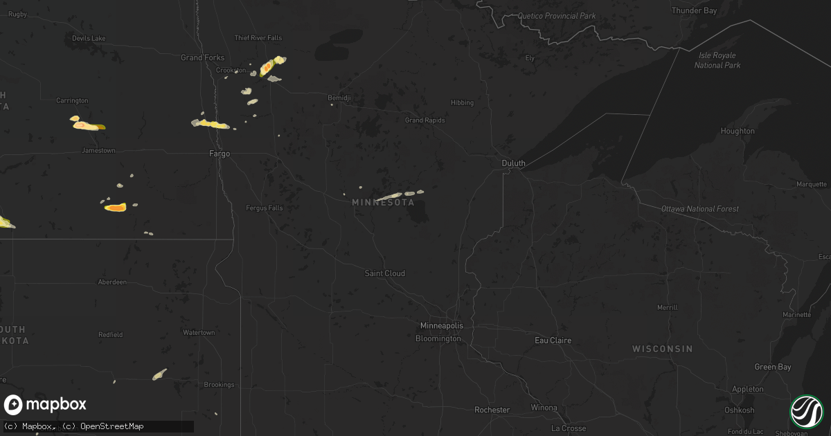 Hail map in Minnesota on June 2, 2015