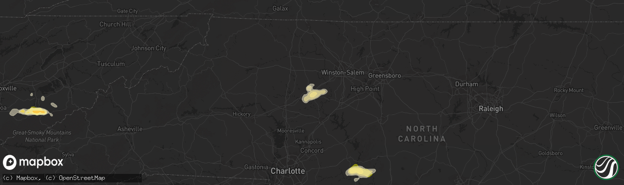 Hail map in Mocksville, NC on June 2, 2015