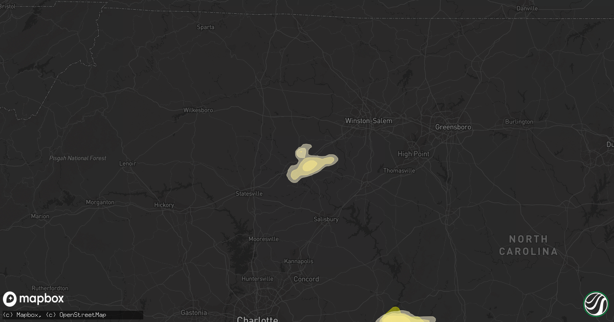 Hail map in Mocksville, NC on June 2, 2015