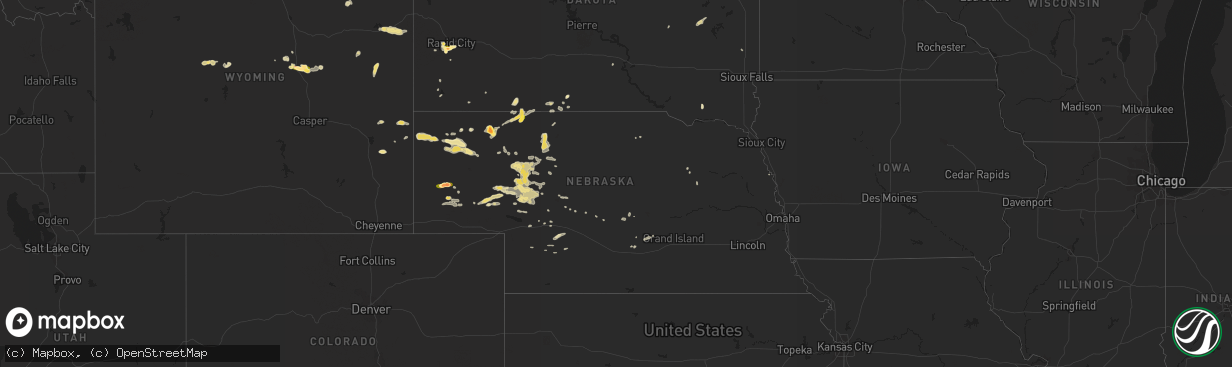 Hail map in Nebraska on June 2, 2015