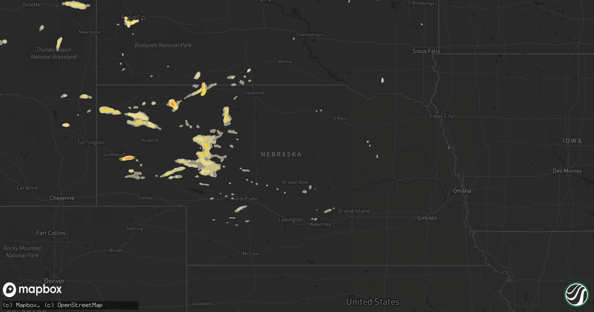 Hail map in Nebraska on June 2, 2015