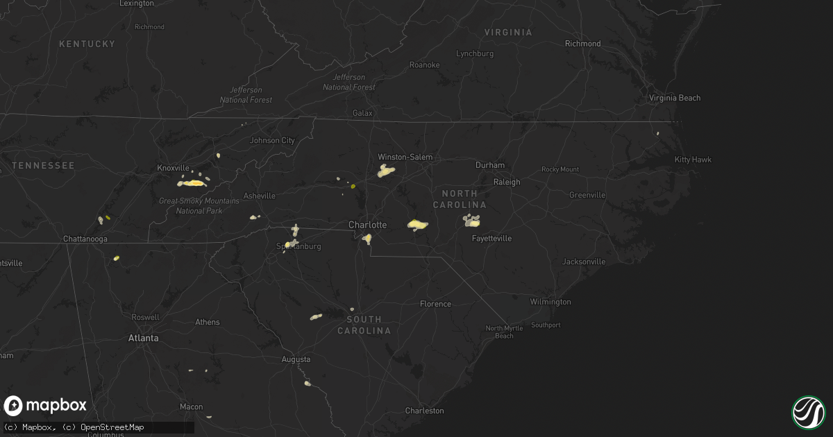 Hail map in North Carolina on June 2, 2015