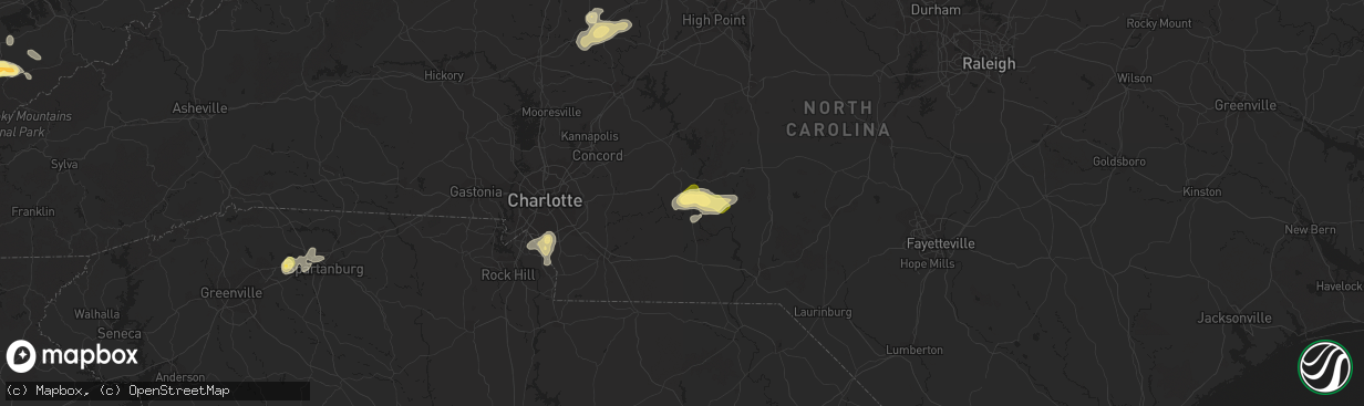 Hail map in Norwood, NC on June 2, 2015