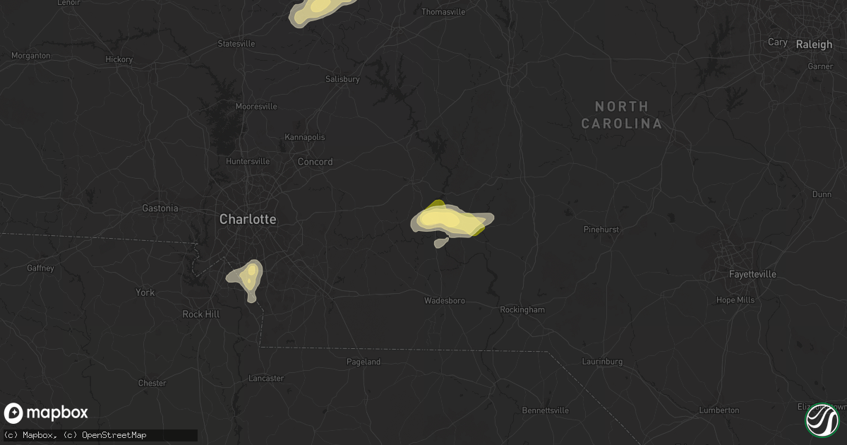Hail map in Norwood, NC on June 2, 2015