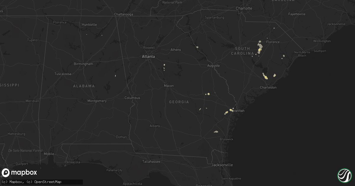 Hail map in Georgia on June 2, 2016
