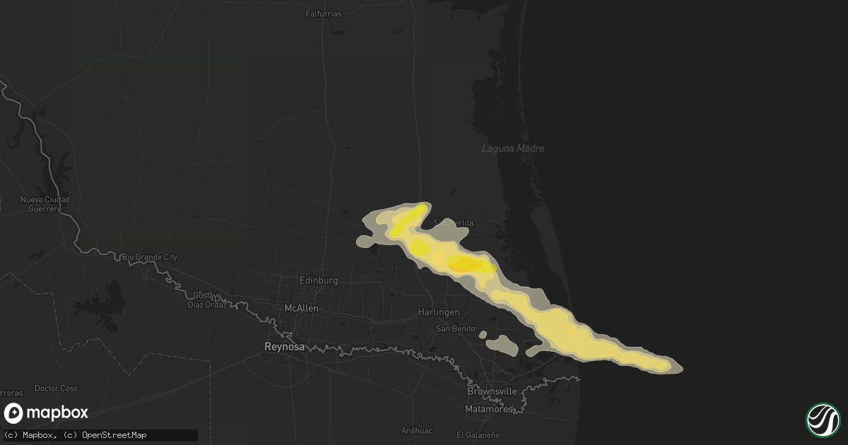 Hail map in Raymondville, TX on June 2, 2016