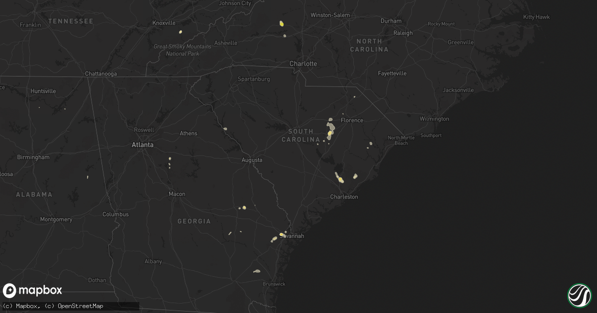 Hail map in South Carolina on June 2, 2016