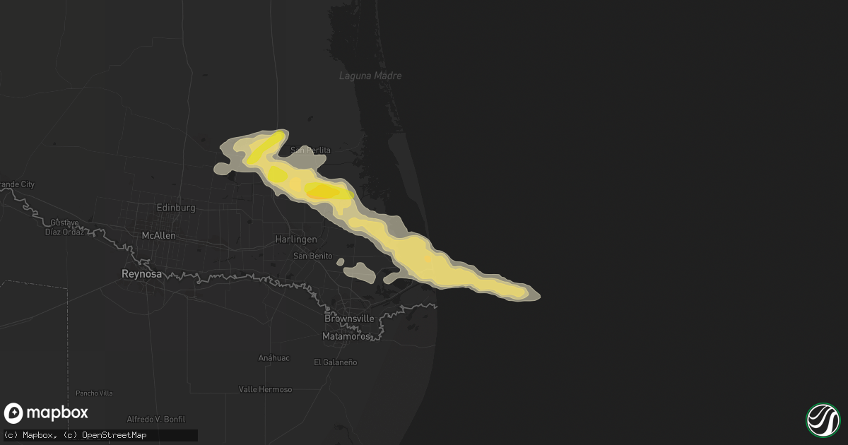 Hail map in South Padre Island, TX on June 2, 2016