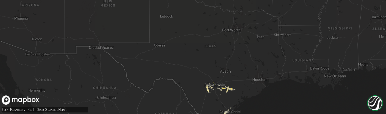 Hail map in Texas on June 2, 2016