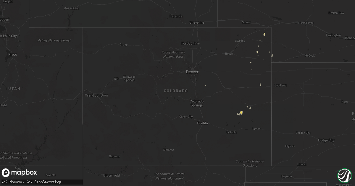 Hail map in Colorado on June 2, 2017
