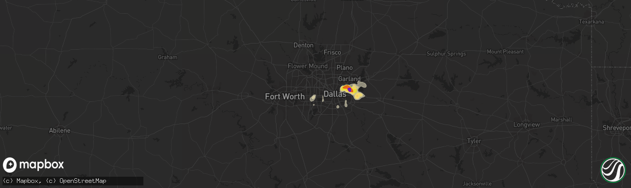 Hail map in Grand Prairie, TX on June 2, 2017